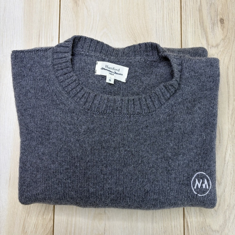 hartford alternative classics seamless cashmere Wool crew sweater grey Mens M